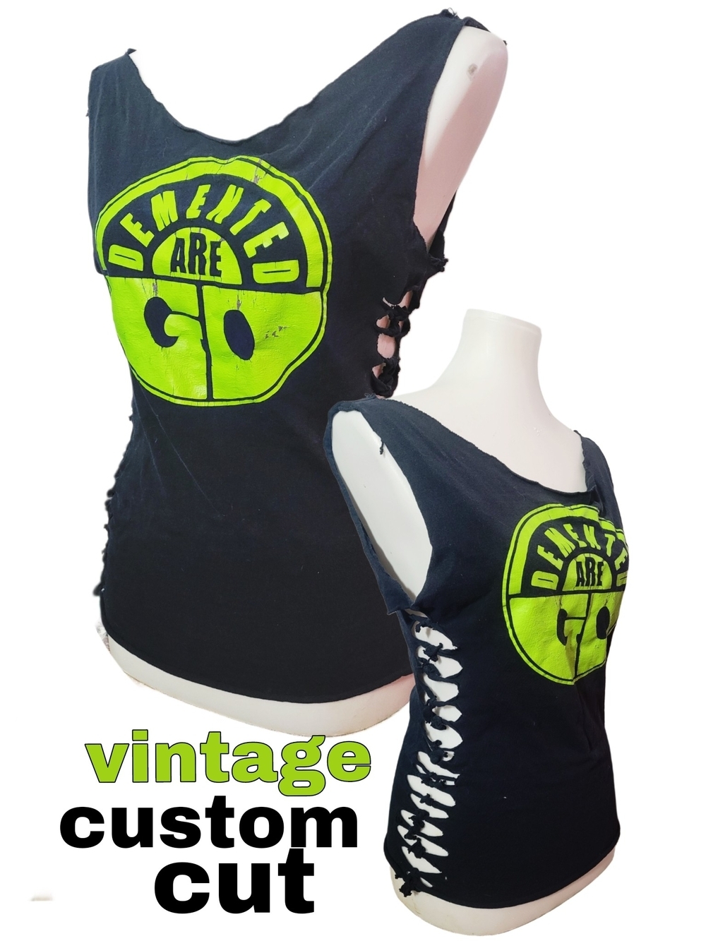 Vintage Demented Are Go Band Custom Cut Up Punk Psychobilly Punk